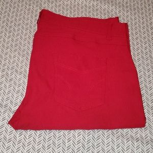 Red stretch pants